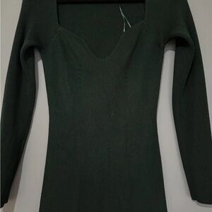 HYFVE Forest Green Ribbed Knit Top